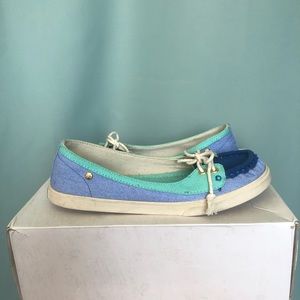 Multi colored boat shoes